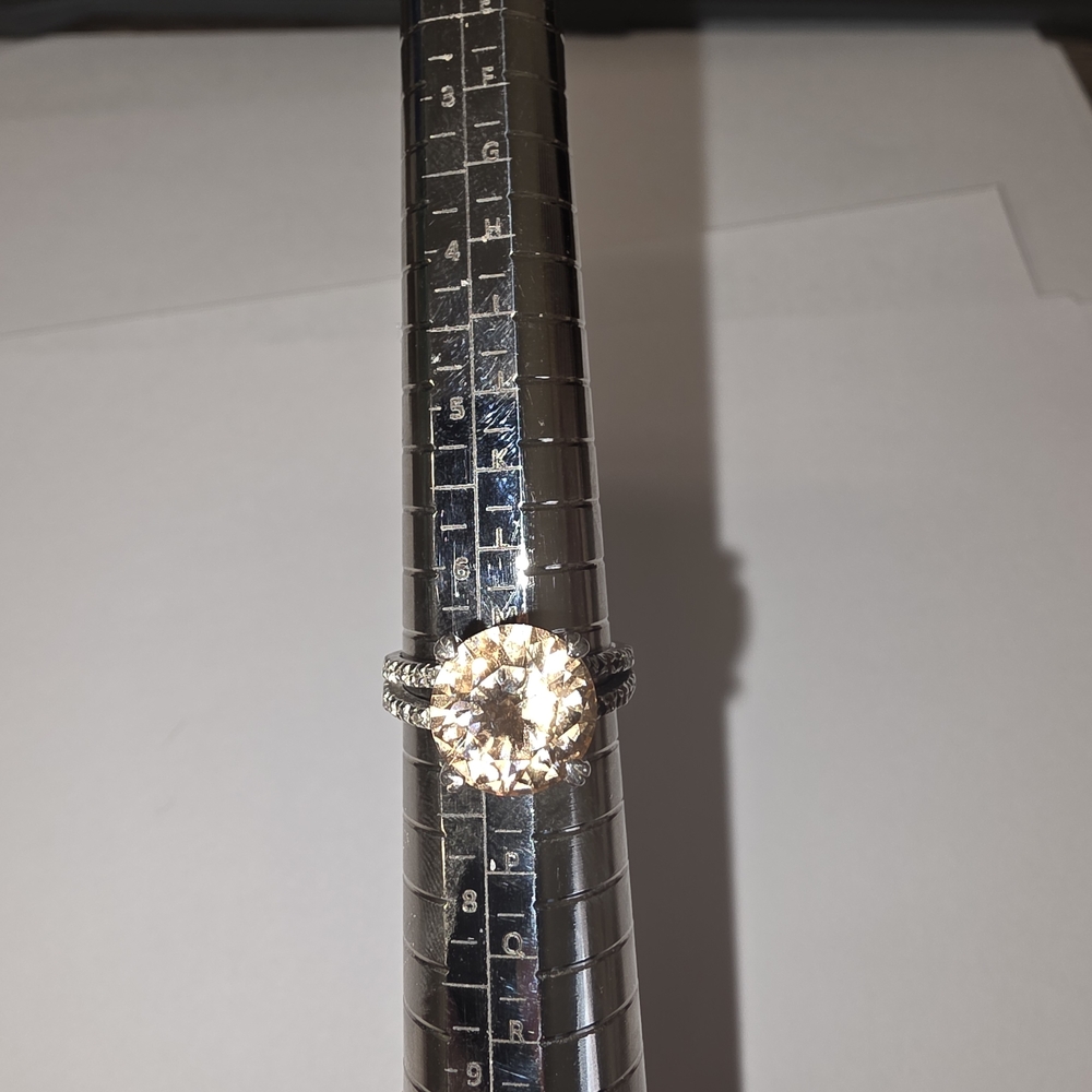 Radiant Silver Ring with Clear Gemstone